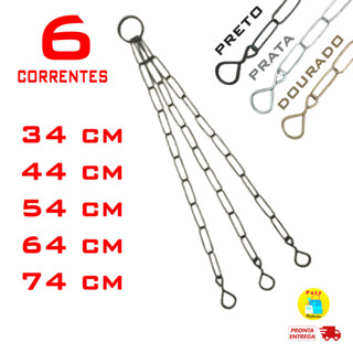 Kit 6 Corrente de pendurar vasos metal prato gancho 34 44 54 64 74 cm em Oferta na Shopee