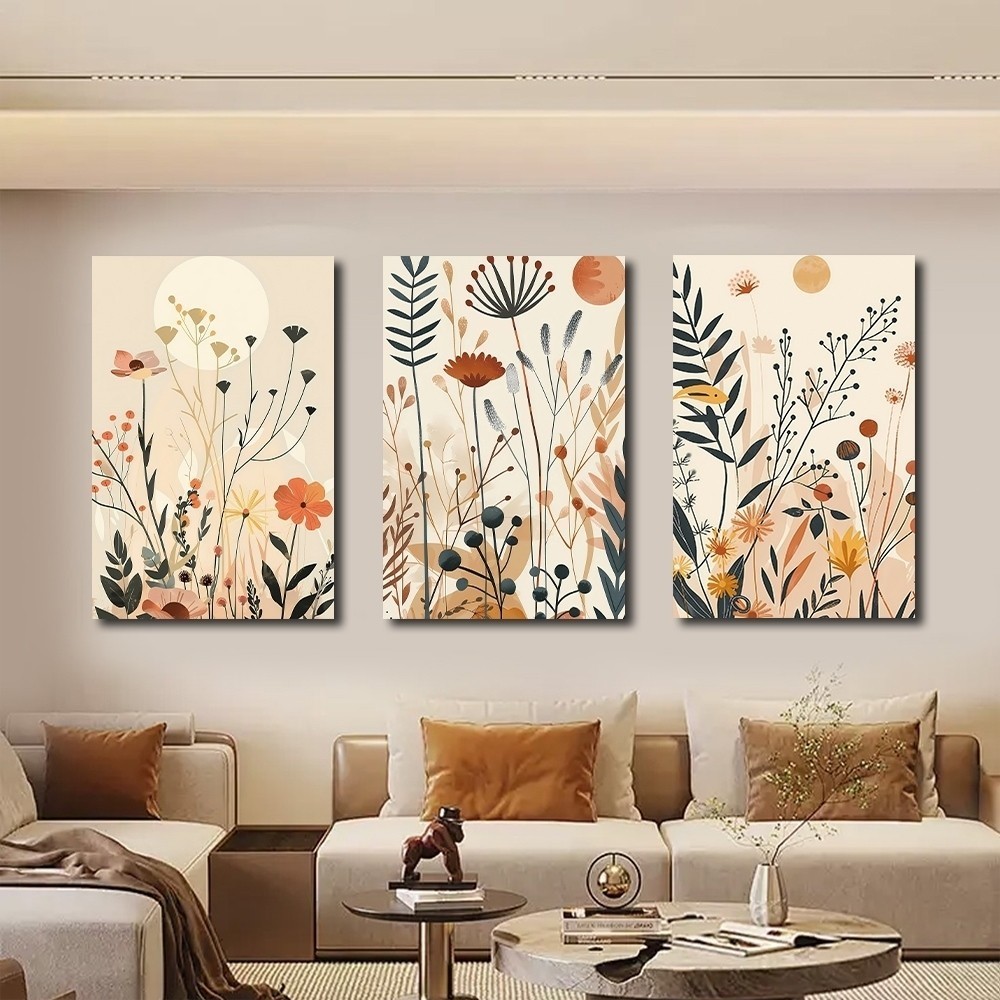 3 Pcs Quadro decorativo estampas florais coloridas planta aquarela decoração para casa sala quaro WT2008 em Oferta na Shopee
