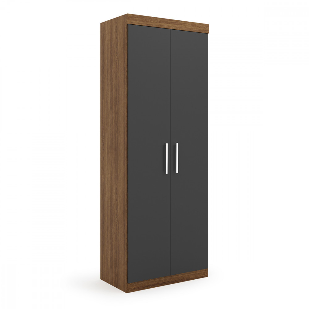 Guarda Roupa Genova Módulo de 2 Portas Ipe Wood com Grafite Batrol em Oferta na Shopee
