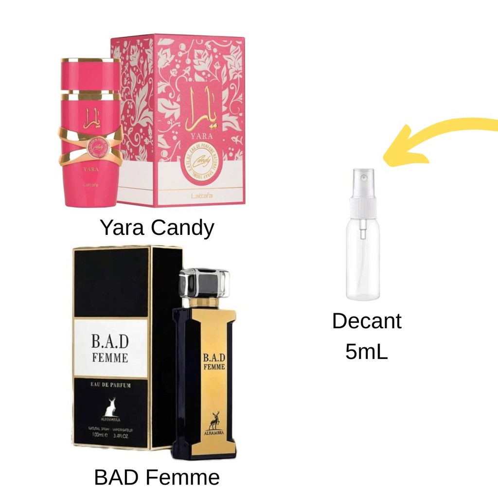 Kit 2 Perfumes Feminino Yara Candy + Bad Femme