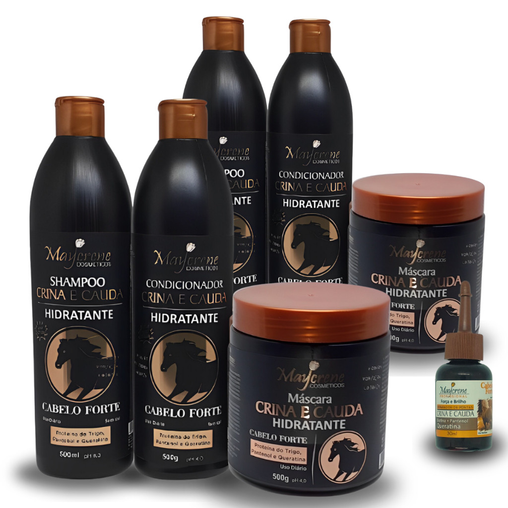 Kit Crina e Cauda 2Shampoo+2Condicionador+2Mascaras+1Reparador de fios em Oferta na Shopee