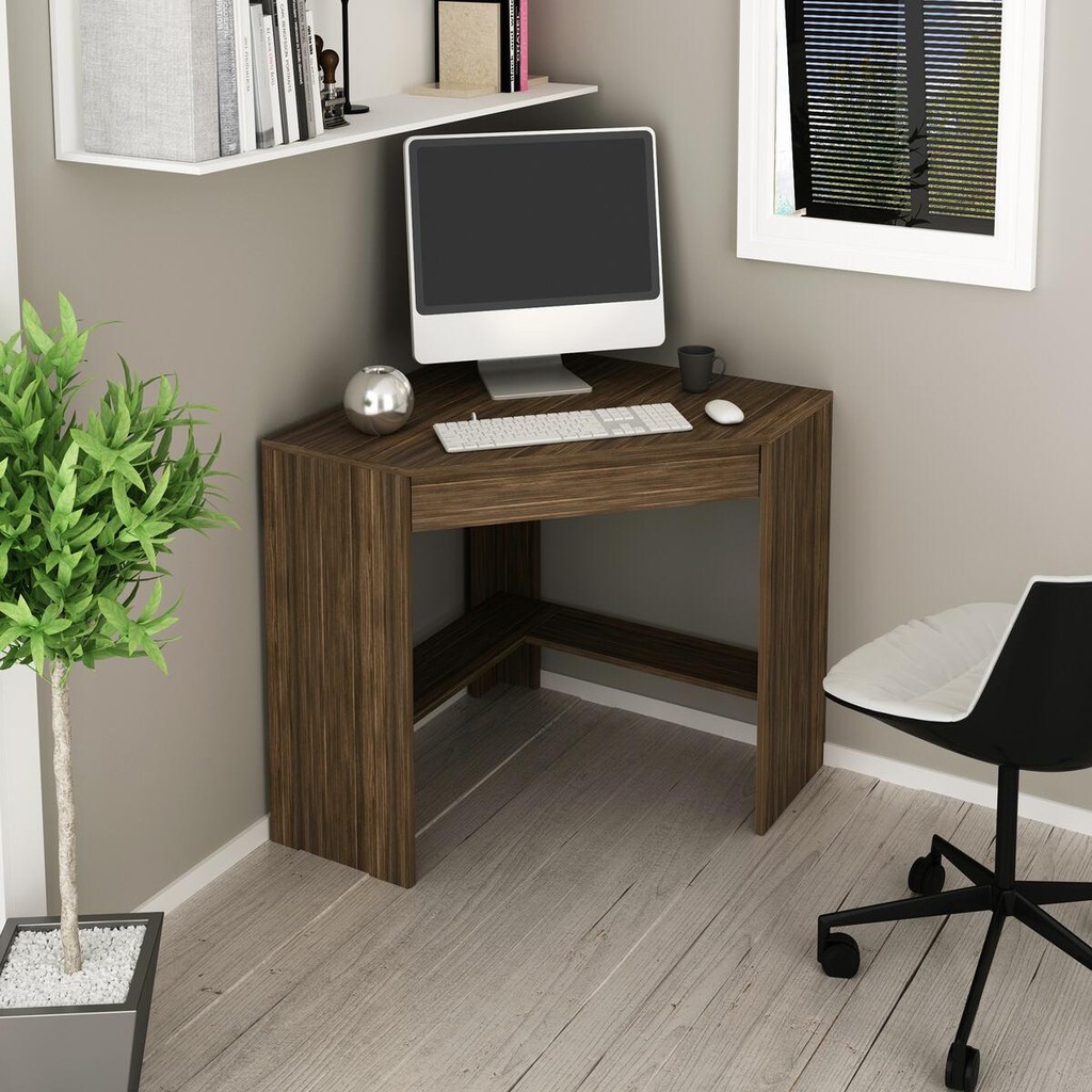 Escrivaninha/Mesa Escritório de Canto Multimóveis CR25064 Nogal em Oferta na Shopee