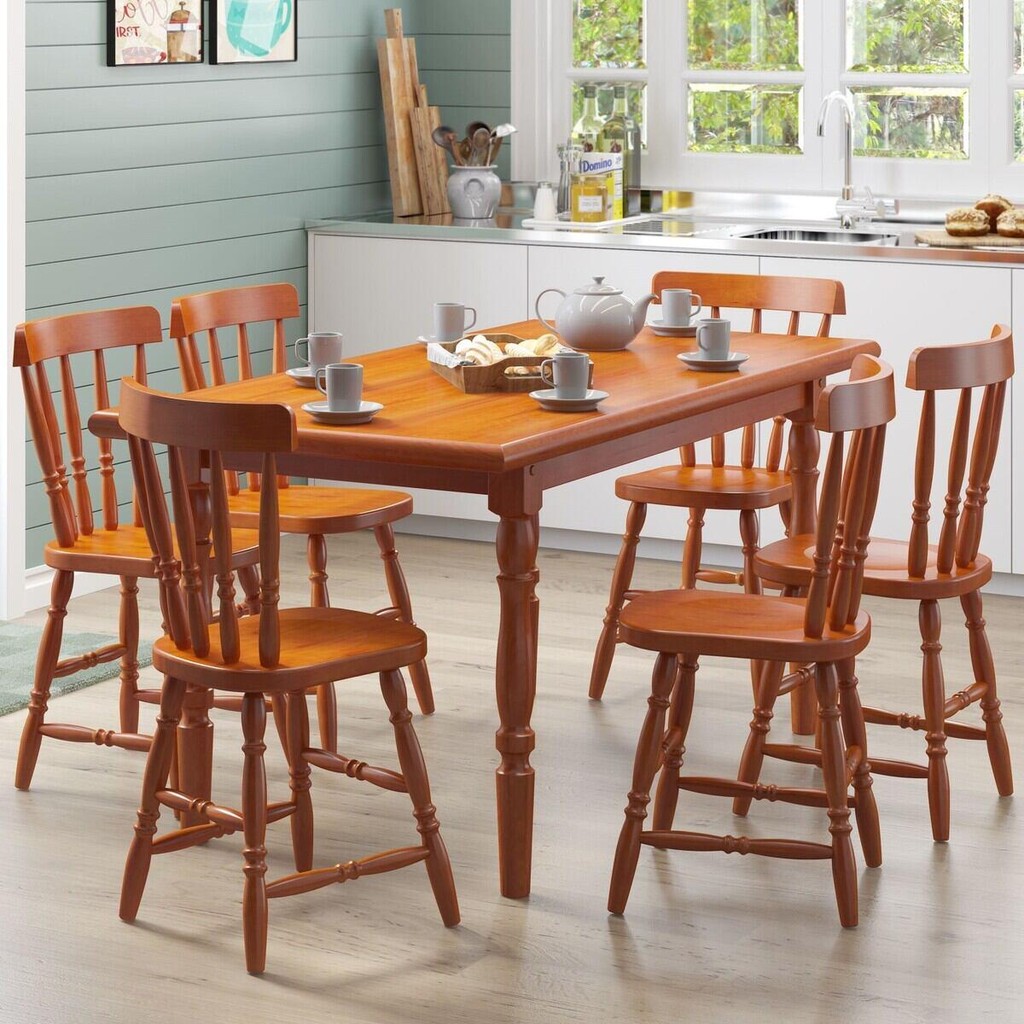 Conjunto Mesa de Jantar 160cm com 6 Cadeiras Madeira Maciça Estilo Colonial Multimóveis CR50085 em Oferta na Shopee
