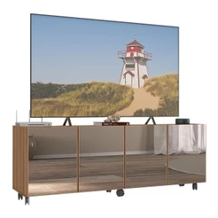 Rack TV até 50 Polegadas 4 Portas com Rodízios e Espelhos Multimóveis MP1080