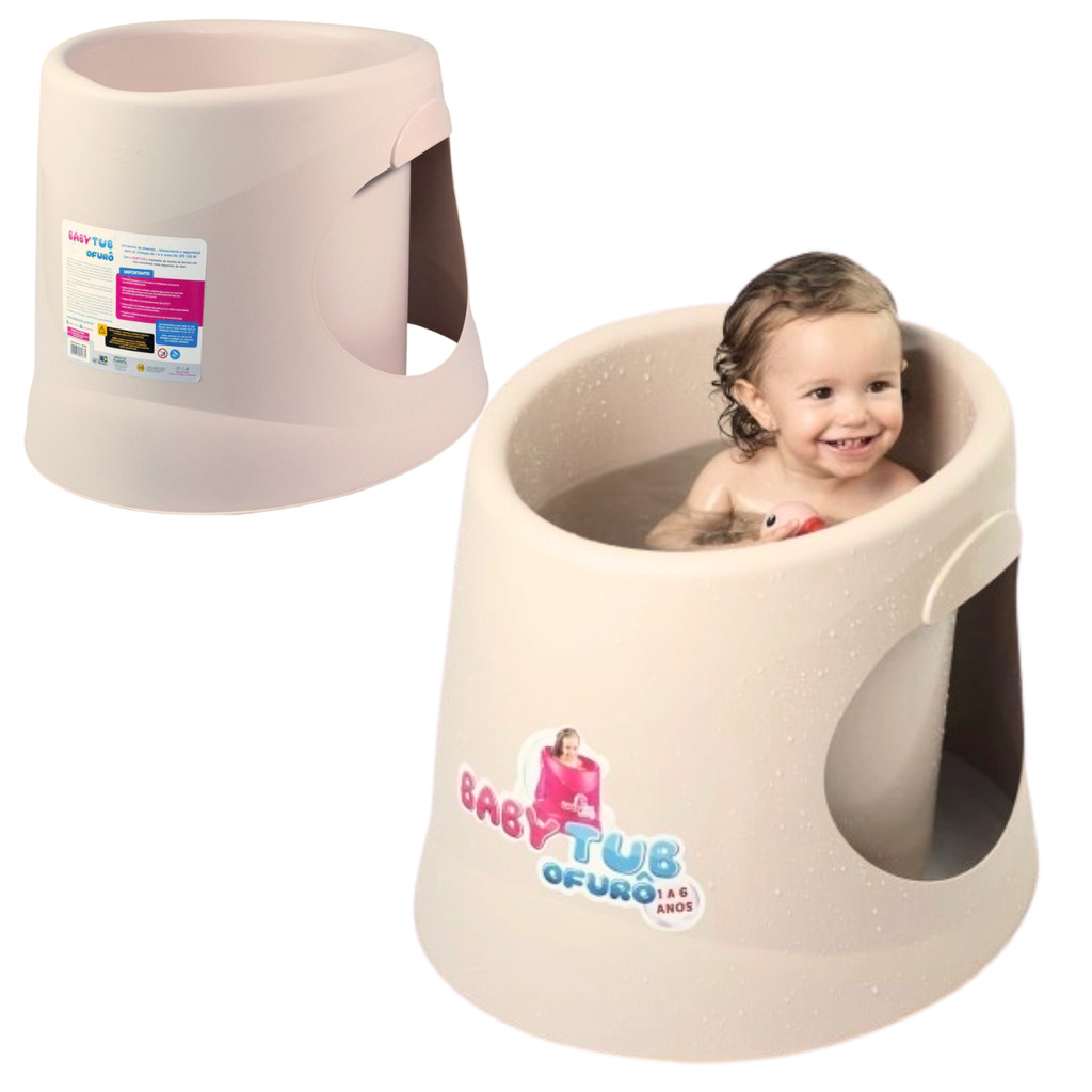 Banheira Babytub Ofurô Candy Bege Pêssego 1 a 6 Anos