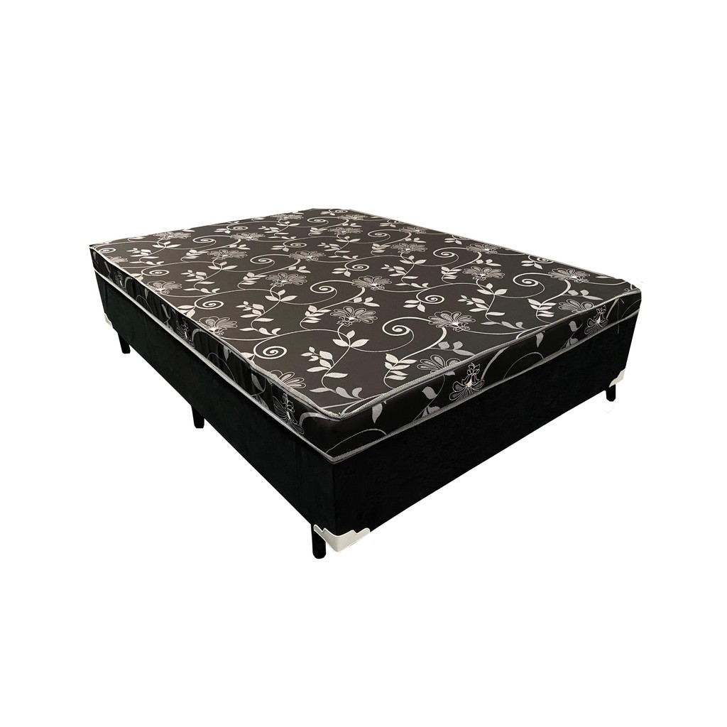 Cama Box Viúva Conjugado Ortopédico Pérola Negra 128x188x53