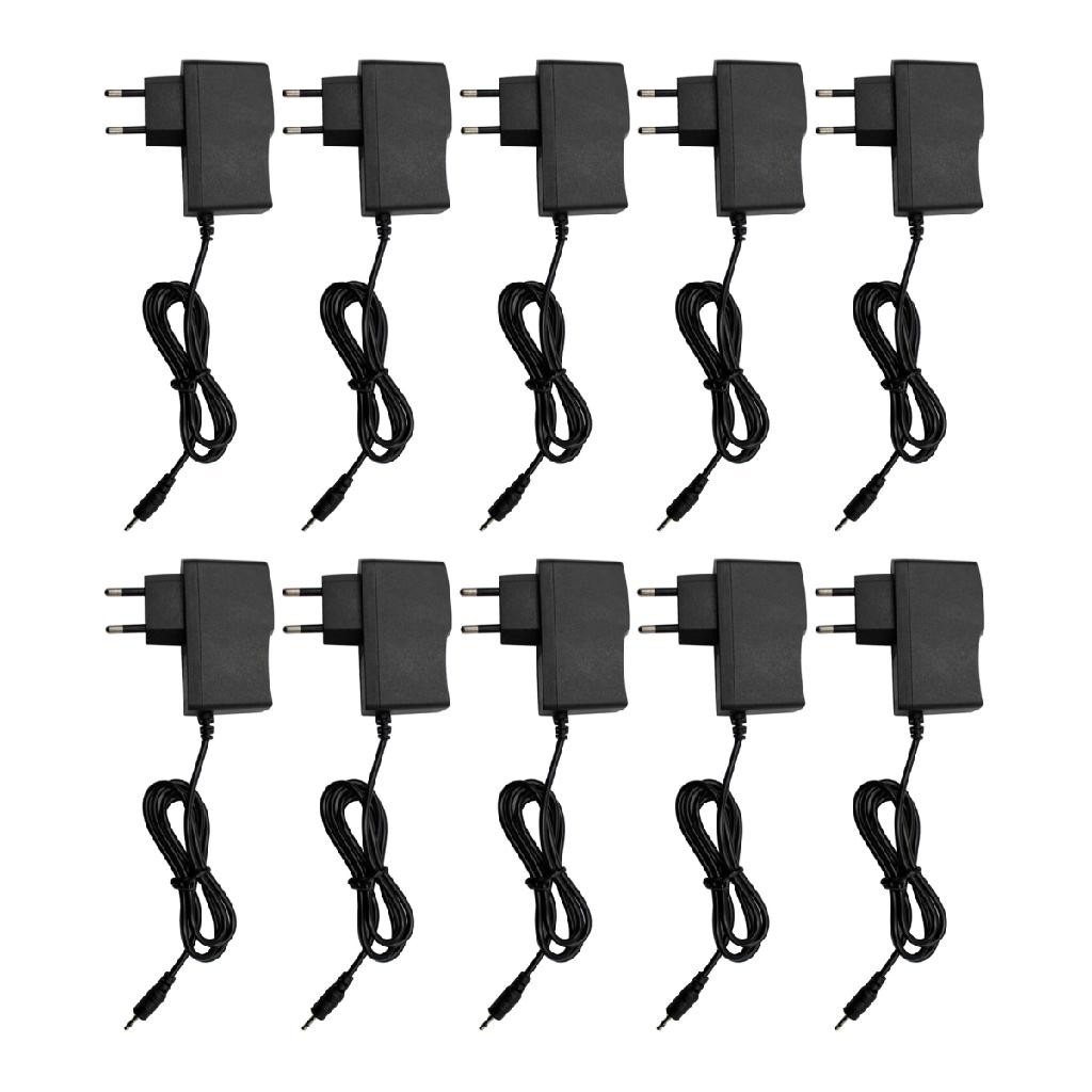 Kit 10 Fonte Carregador Lixadeira Motor de Unhas 9V Bivolt Conector Tomada Cabos