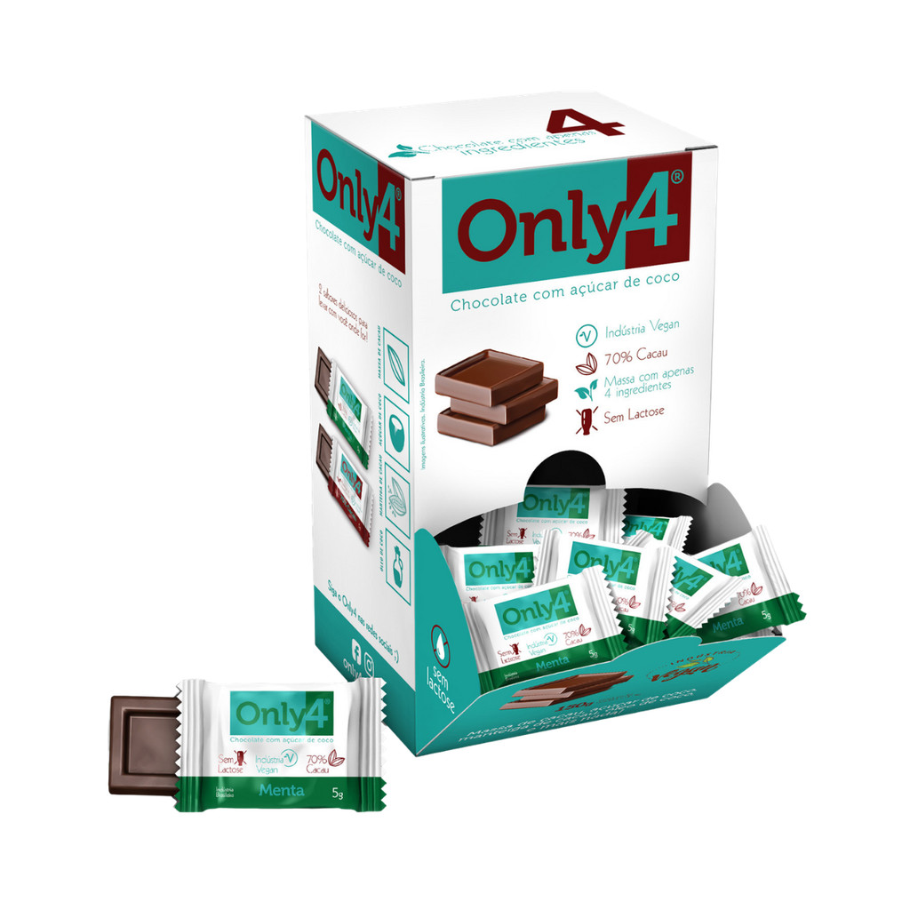 Only4 Mini Chocolate Vegano 70% Cacau Menta Sem Lactose 5g em Oferta na Shopee