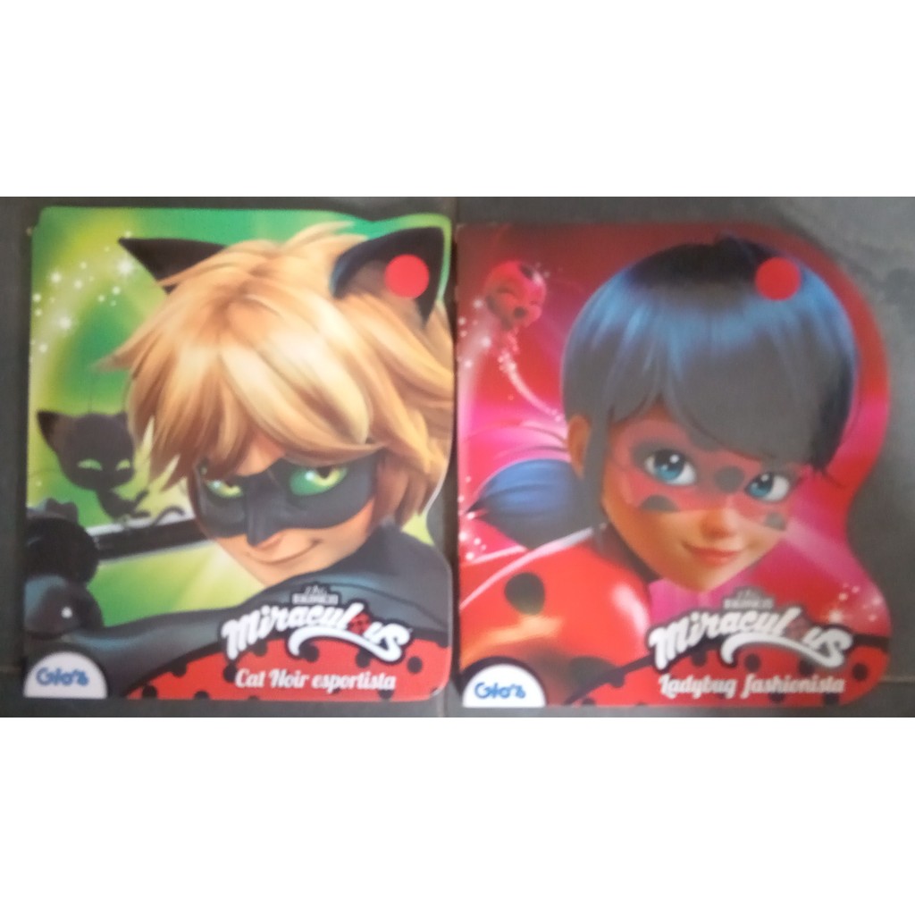 LIVRO, KIT(2), MIRACULOUS, 1. LADYBUG FASHIONISTA, 2. CAT NOIR ESPORTISTA