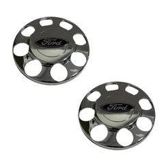 Par Sobre Tampa Cromada Cubo Tração Ford 3/4 Com Emblema