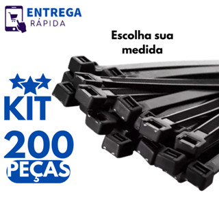 Kit 200 Abraçadeira de Nylon com Proteção UV Enforca Gato Temos Diversos Tamanhos e Medidas Escolha seu Kit em Oferta na Shopee