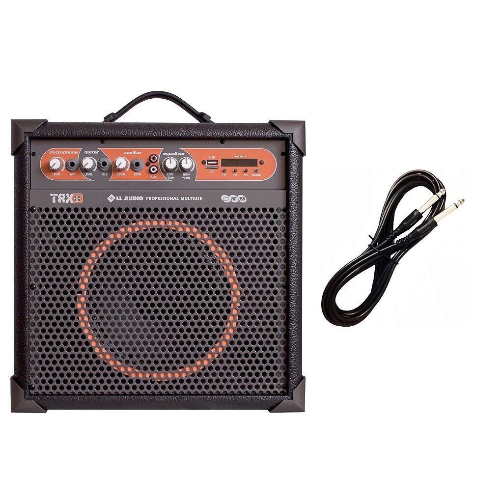 Caixa de som Amplificada Multiuso TRX8 – 45W RMS CABO P10 BRINDE