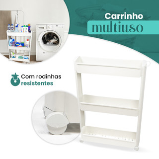 Armário Multiuso Com Rodinhas Organizador de Cozinha e Lavanderia