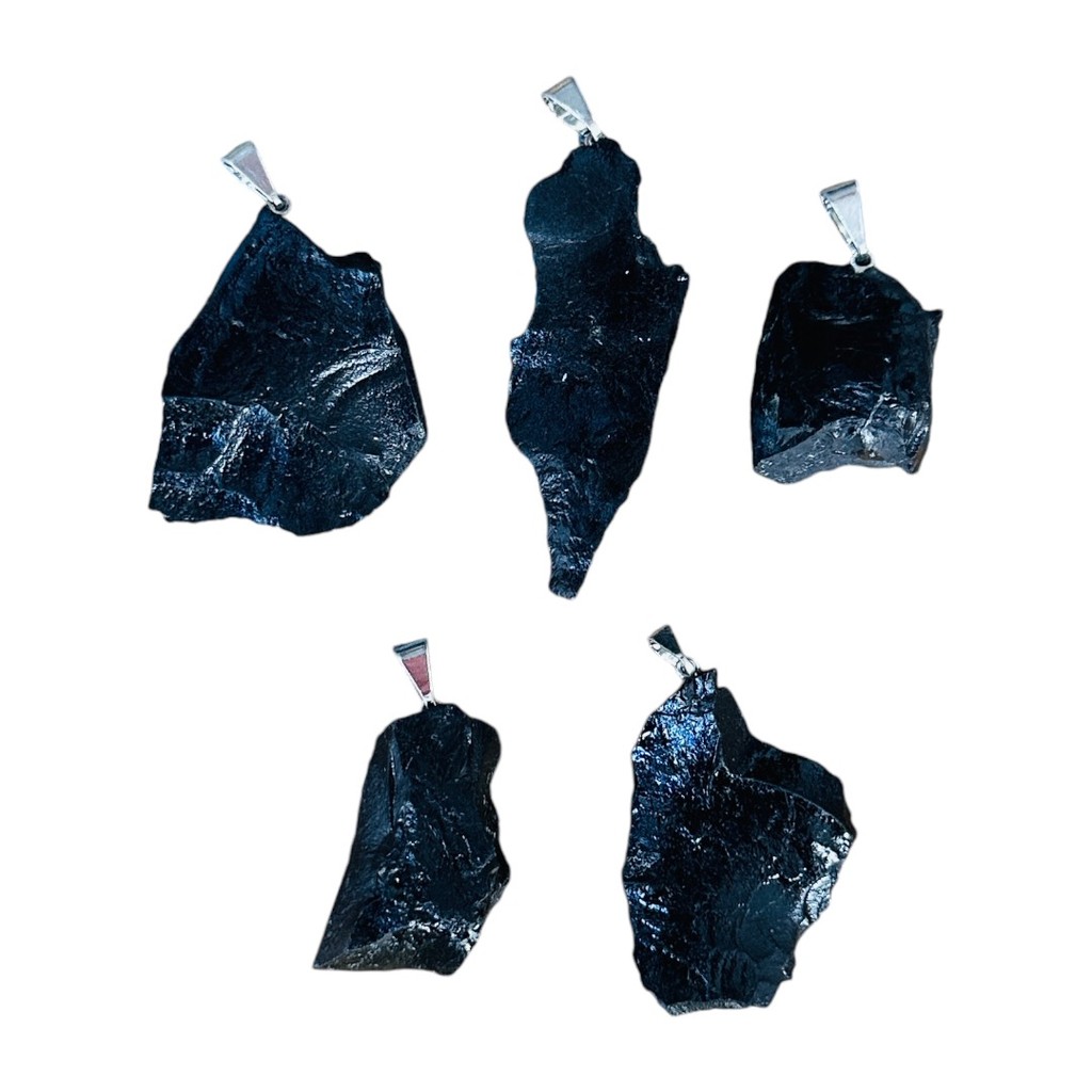 Pingente Natural De Pedra Shungite Shungita Bruta - Proteção