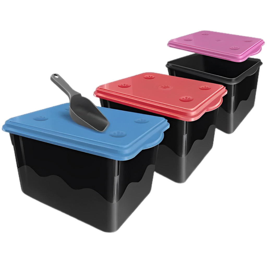 Mec Box 20L Canister Container Organizador Porta Ração Tampa Protege Pá Dosadora Plástico Mec Pet
