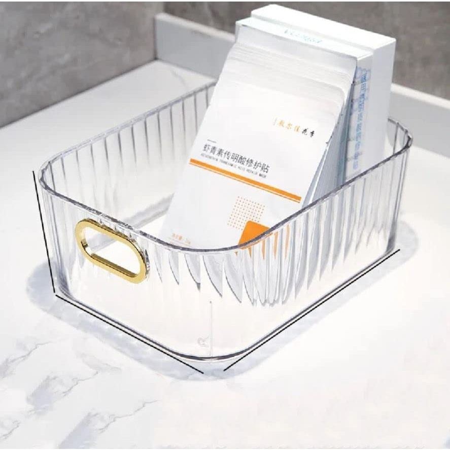Organizador Cesto Acrílico Plástico Clear Armário Multiuso Cozinha Dispensa Banheiro 27x20...