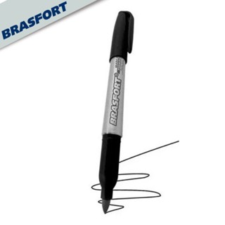 Caneta Marcador Permanente Ponta Fina Preta Brasfort em Oferta na Shopee