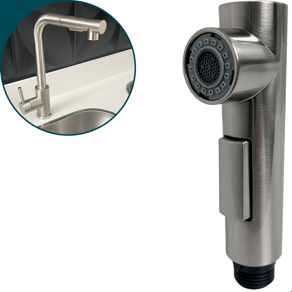 Bico Arejador Para Torneira Gourmet Chuveirinho ABS Escovado Ponteira Com 2 Jatos Adaptador Torneira em Oferta na Shopee