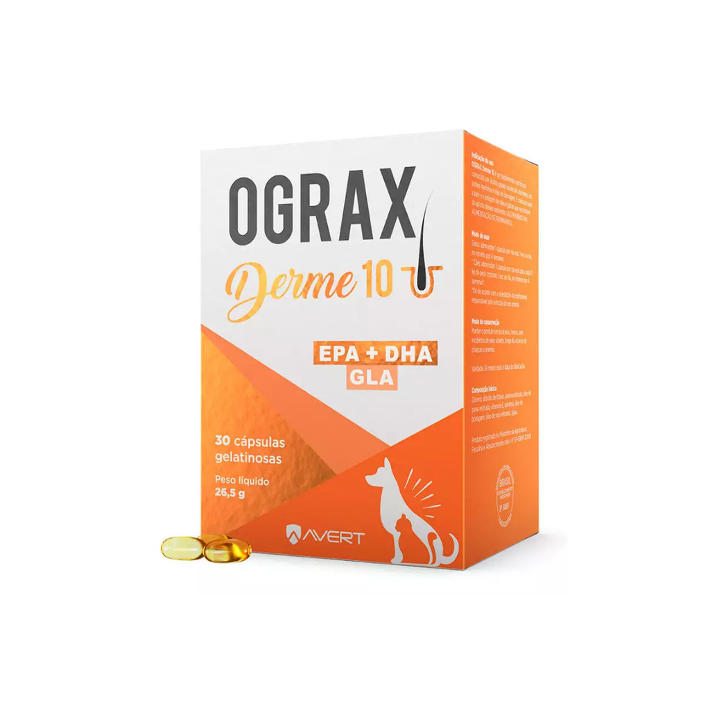 Ograx Derme 10 Omega 3 30 Cápsulas Suplemento Avert