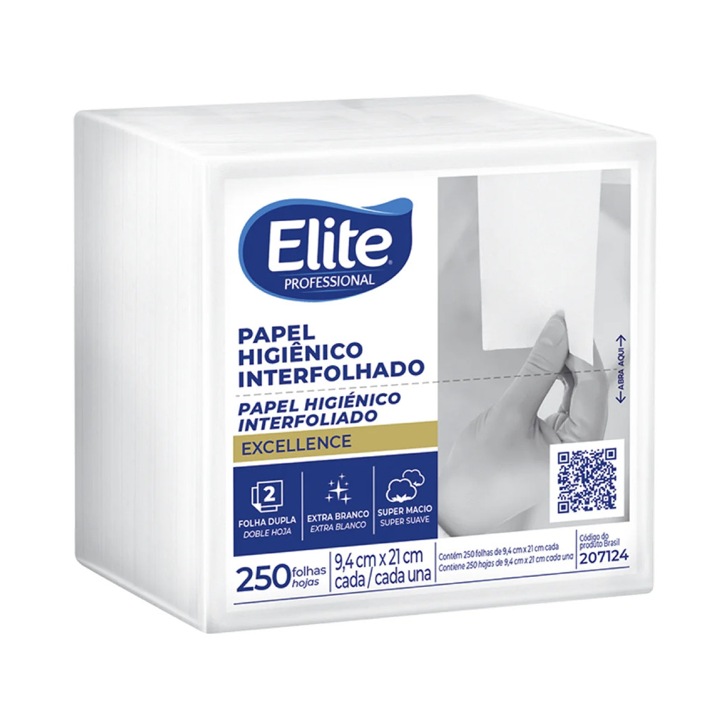 Kit 6 Papel Higiênico Cai Cai Folha Dupla Excellence com 1500 Folhas