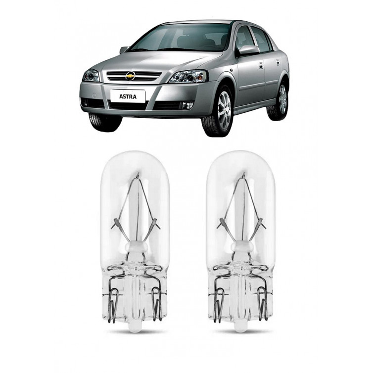 Par Lampada Pingo T10 Astra Farol Teto Placa 5w