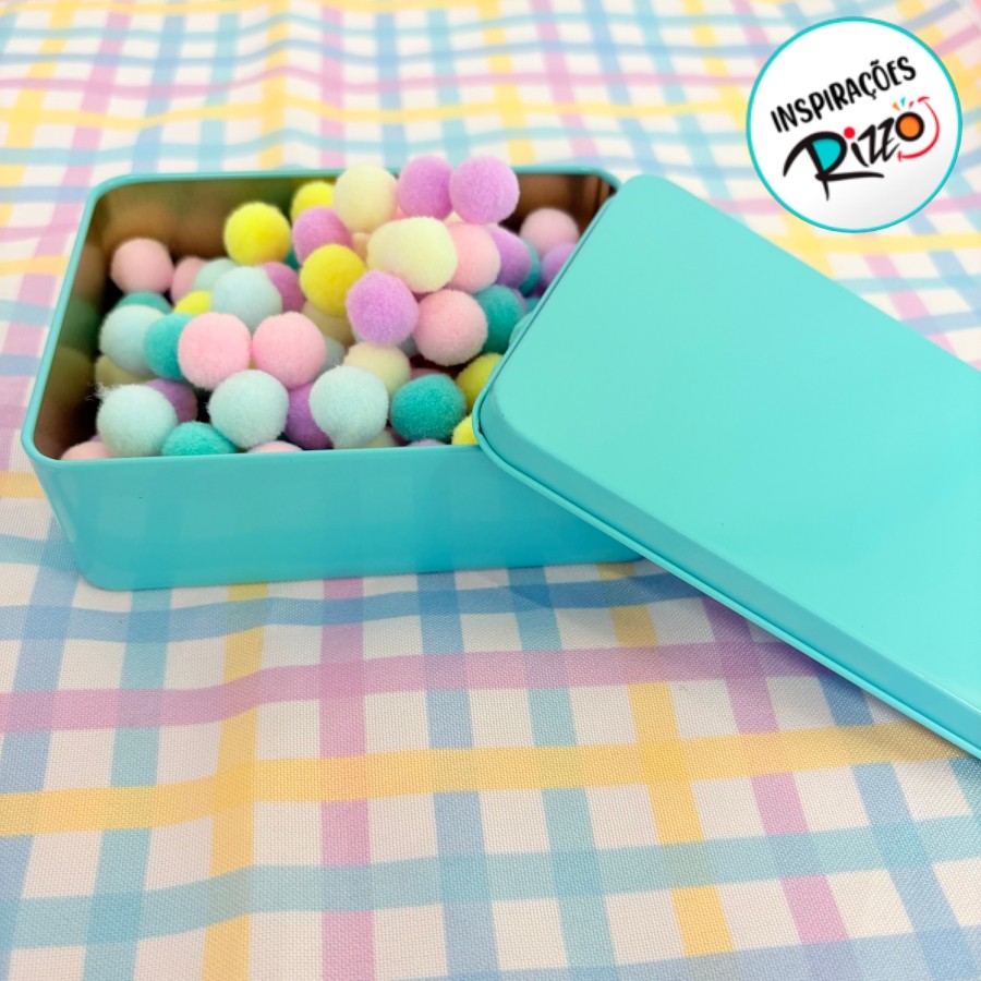 Lata de Meta Retangular - Verde Água - 12,5x9,3cm - 6 unidades - Rizzo