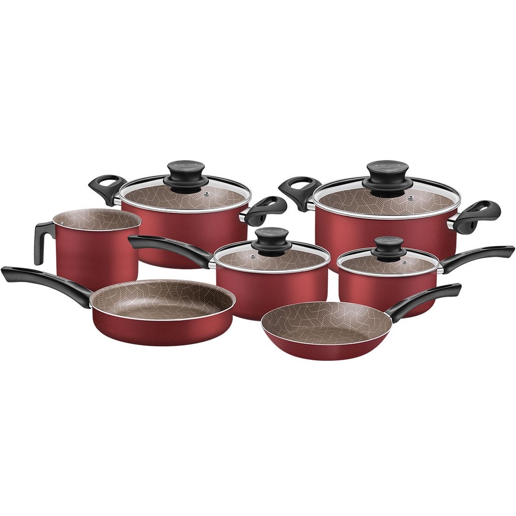 Jogo de Panelas Tramontina Paris Alumínio Antiaderente 7 Pçs em Oferta na Shopee