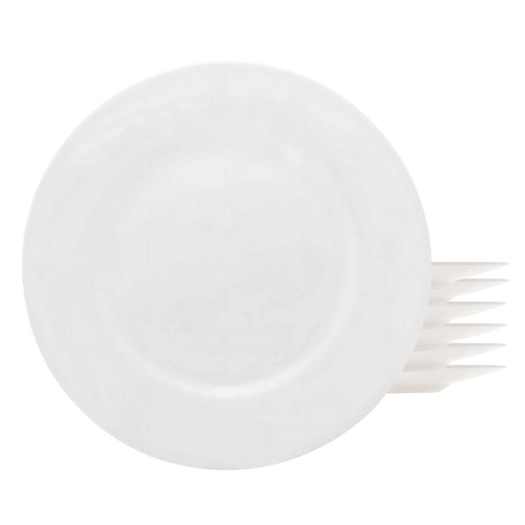 Jogo Pratos De Sobremesa Kit 6 Peças 19cm Branco Opalino Everyday Lyor