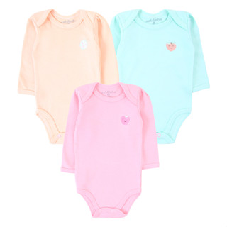Kit Body Bebê Mnaga Longa  Estilinho Bordado Frutinha - 03 Peças em Oferta na Shopee
