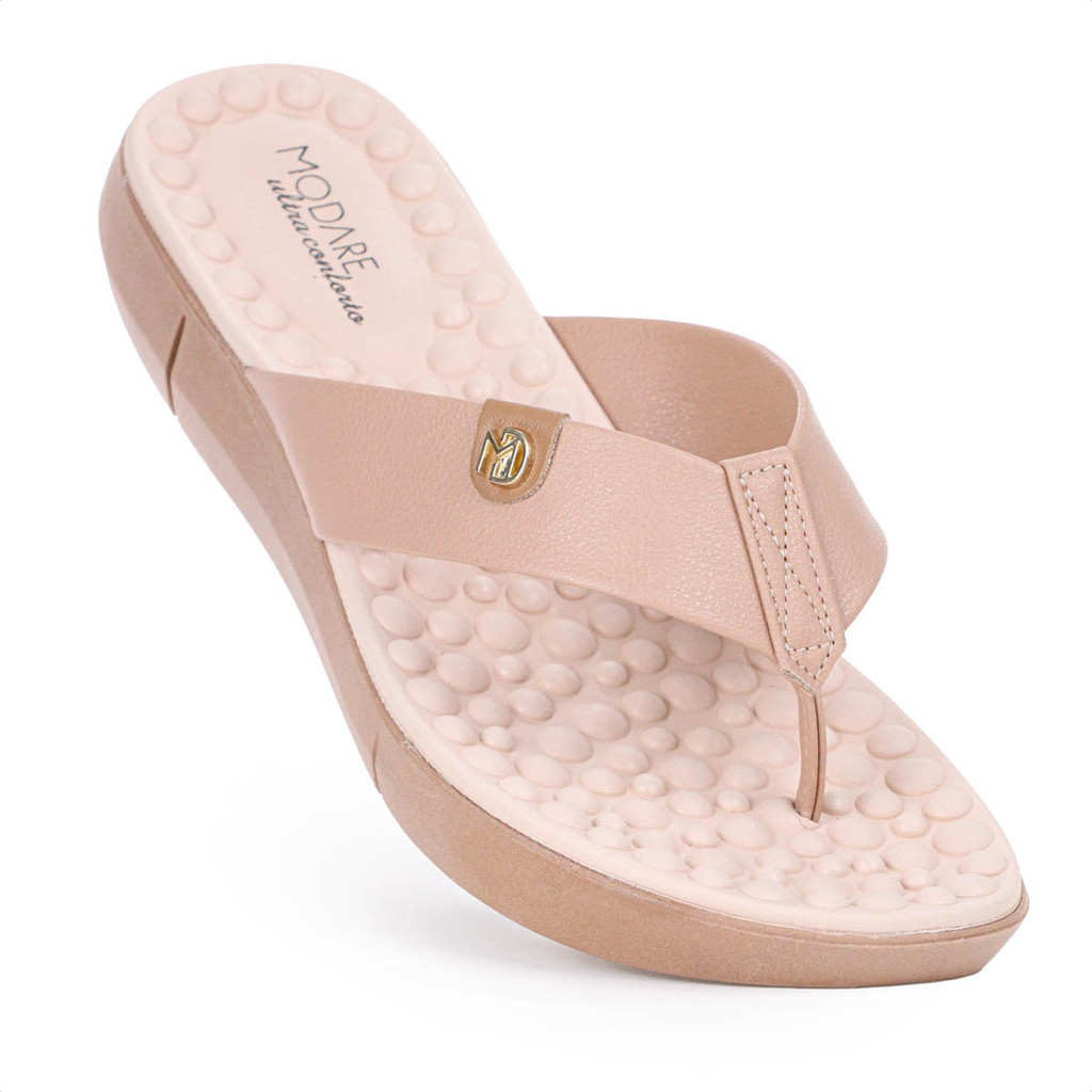 Sandália Modare Tamanco Napa Floather Massageadora Nude - Feminino