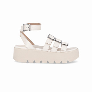 Sandália Cati Anabela Off White em Oferta na Shopee