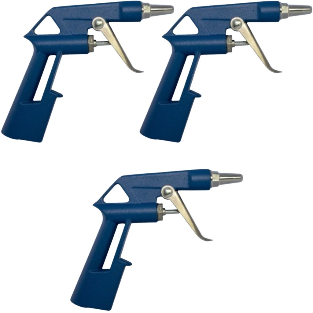 3 Pistolas De Ar Comprimido Bico de Limpeza Corpo em Alumínio Rosca 1/4