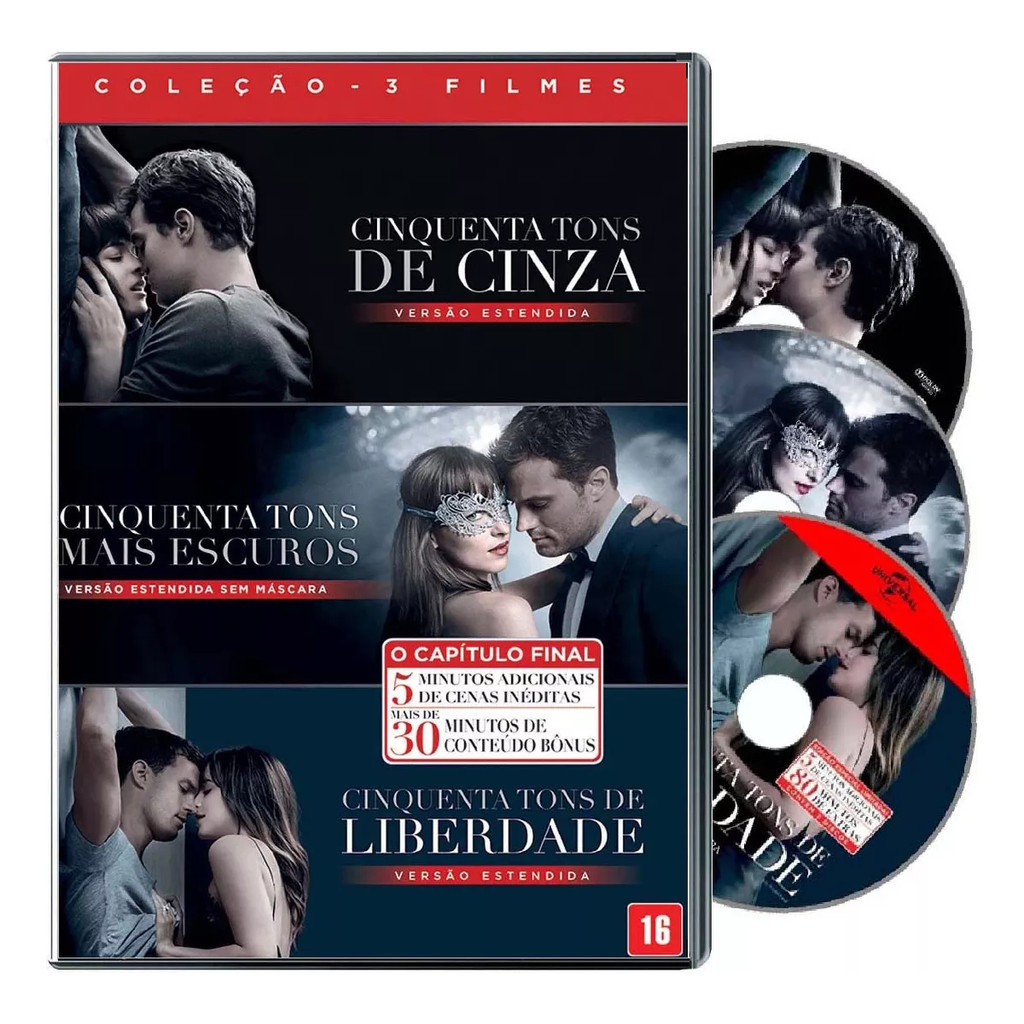Dvd Cinquenta Tons De Cinza Trilogia  3 Dvd