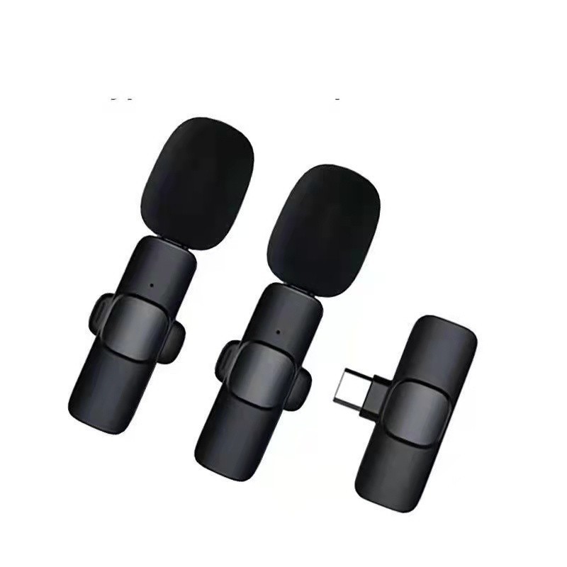 Microfone sem fio TIPO C Apenas Conjunto de 2 microfones de lapela de transmissão