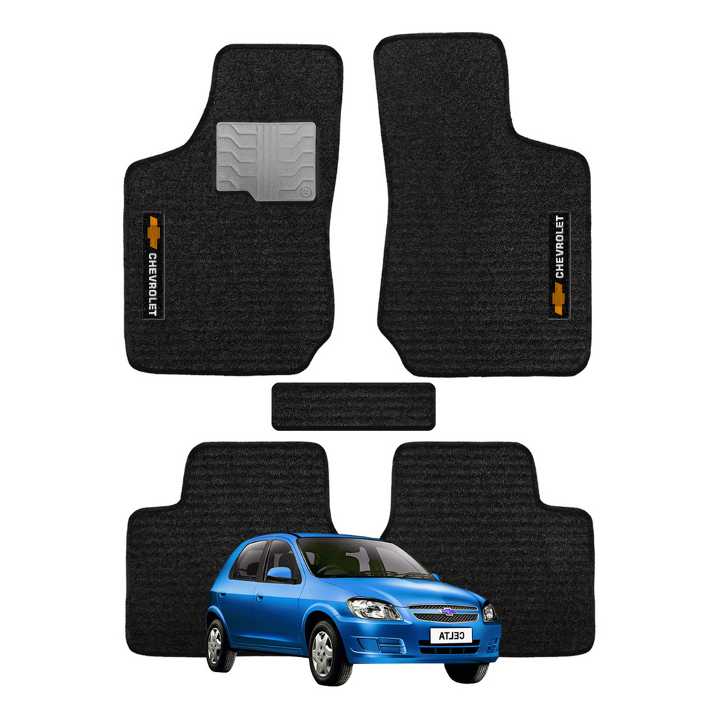 Kit de tapetes 5 peças específico Celta 2000 ... 2015 Carpete Preto