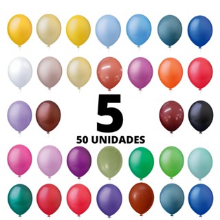 Balão Bexiga Látex 5 Polegadas 50 unidades em Oferta na Shopee