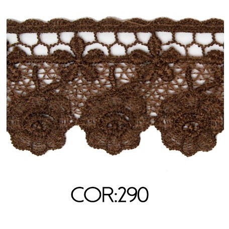 Renda Guipir CHL-656 4.5 Cm -  Rolo C/13.7 Metros Cor:Marrom