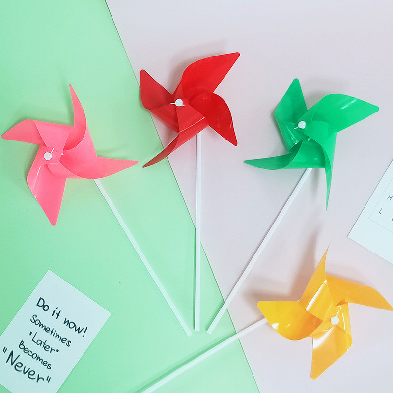 Moinho de vento colorido feito à mão, brinquedos infantis, decorações de férias diy, moinho de vento de quatro cantos