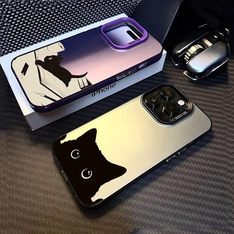 Capa De Telefone Para Samsung A06 A56 A25 A24 A12 A05 A05s A16 A55 A15 A35 A34 A54 A14 A23 A13 A52s A52 Gato Preto Bonit
