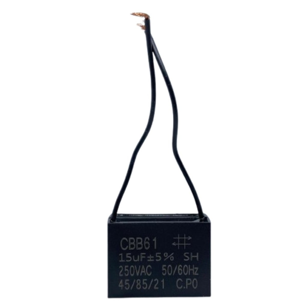 CAPACITOR PPM 15UF 250VCA 47X22X33MM FIO 15UF CBB61