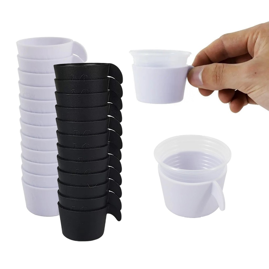 Kit 12 Porta copos descartável 50 a 80 ml empilhável café chá copetes em PP cantinho do café