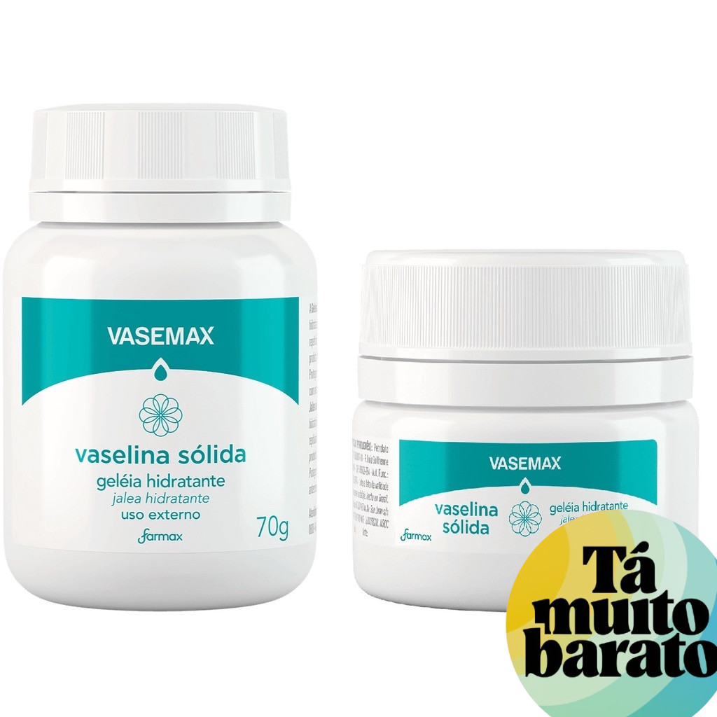 Vaselina Sólida Farmax  Geléia Hidratante.OPÇÕES : 25g ou 70g