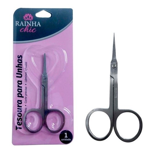 Tesoura Extra Fina para Sobrancelha Cílios e Unha Ferro - RCB0003 em Oferta na Shopee