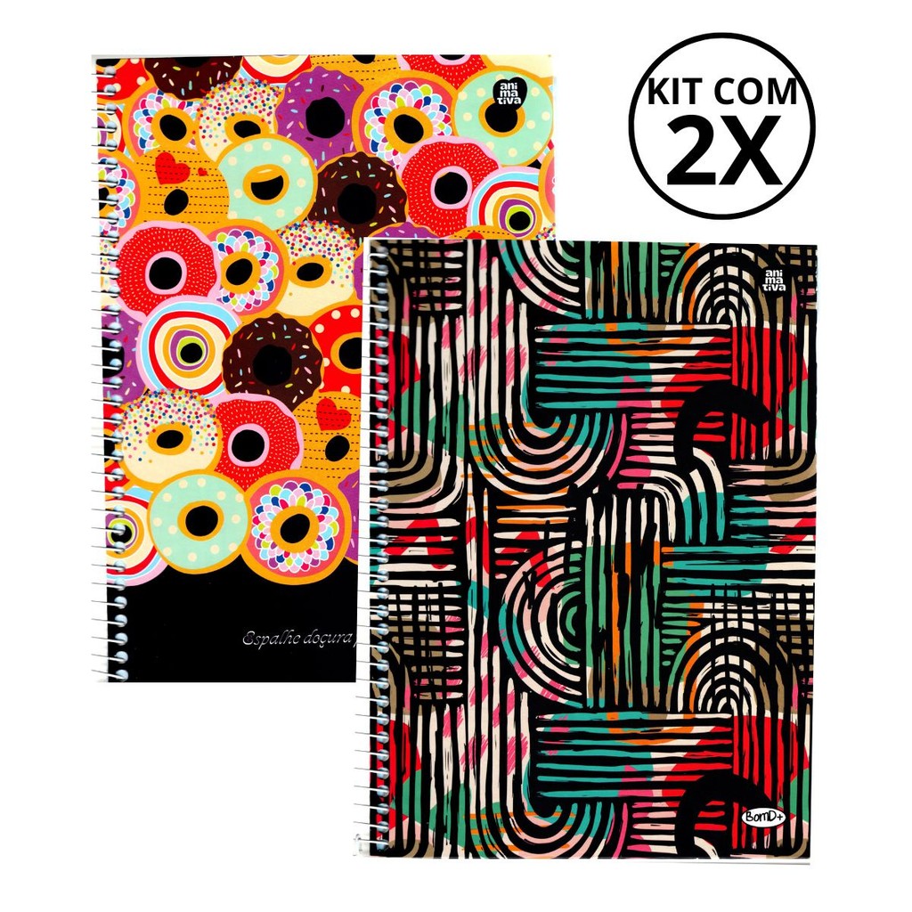 Kit Com 02 Cadernos 10 Matérias Feminino - SÃO DOMINGOS em Oferta na Shopee