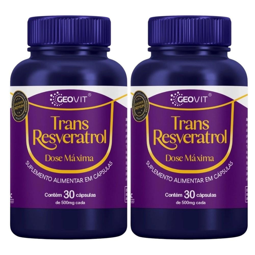 Kit Trans Resveratrol GeoVit Com 2 Potes 30 Cápsulas Cada