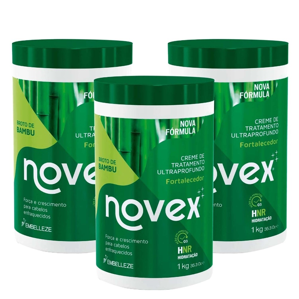 Kit 3 und Cr Tratamento Novex Broto De Bambu 1kg