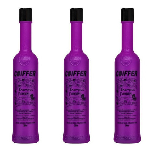 Kit Combo Shampoo Fantasy Coiffer 300ml Desamarelador 3unid