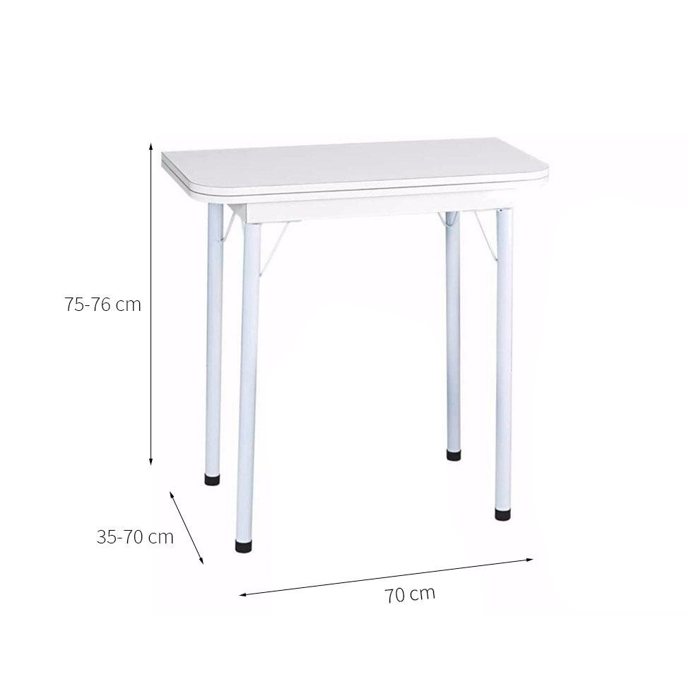 Detalhes do Conjunto de Mesa de Cozinha Dobrável com 4 Lugares Asti Branco