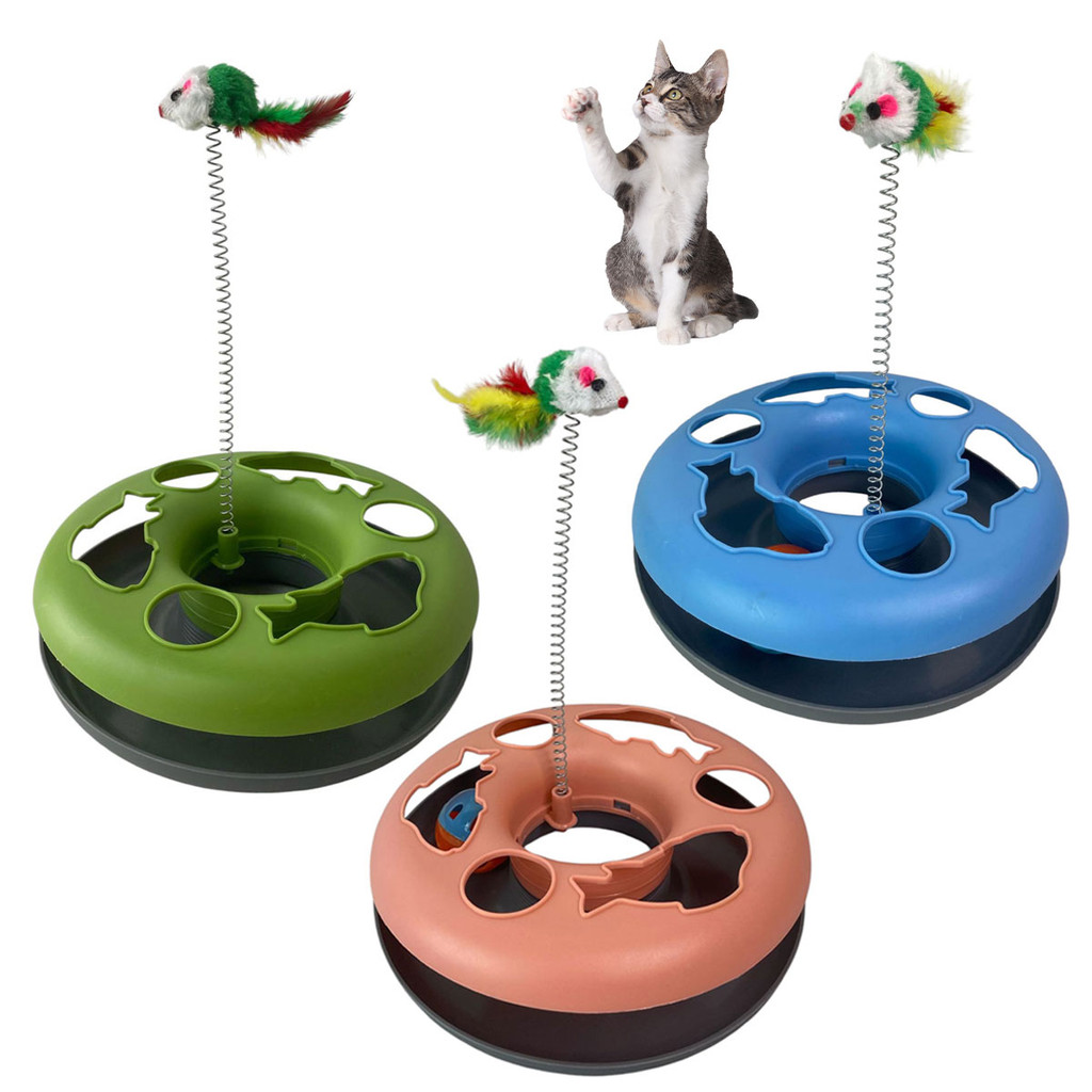 Brinquedo de Gato Pet Bola Guizo Mola Ratinho Brinquedo Interativo Animal de Estimaçao Lazer Diversao Entretenimento