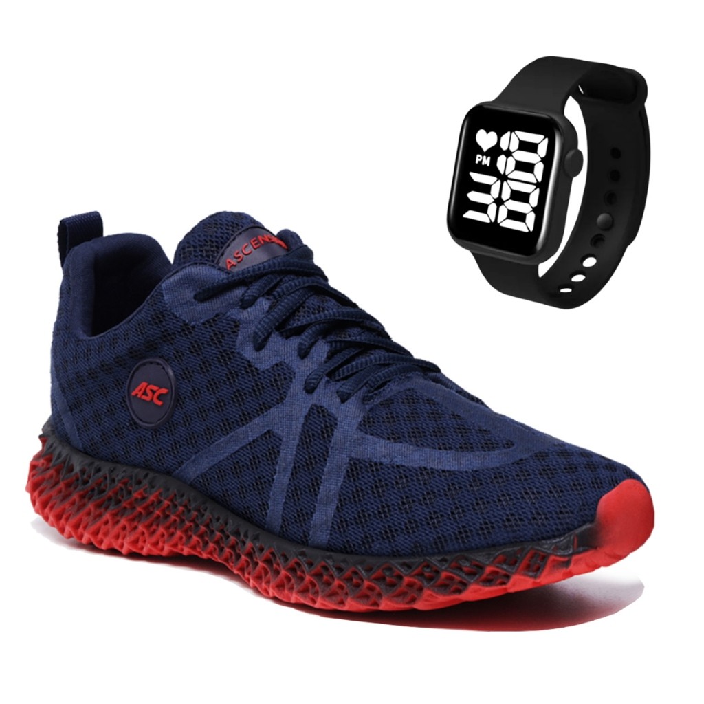 Kit Tênis Masculino + Relógio Esportivo Digital Academia, Caminhada, Corrida e Uso Diário